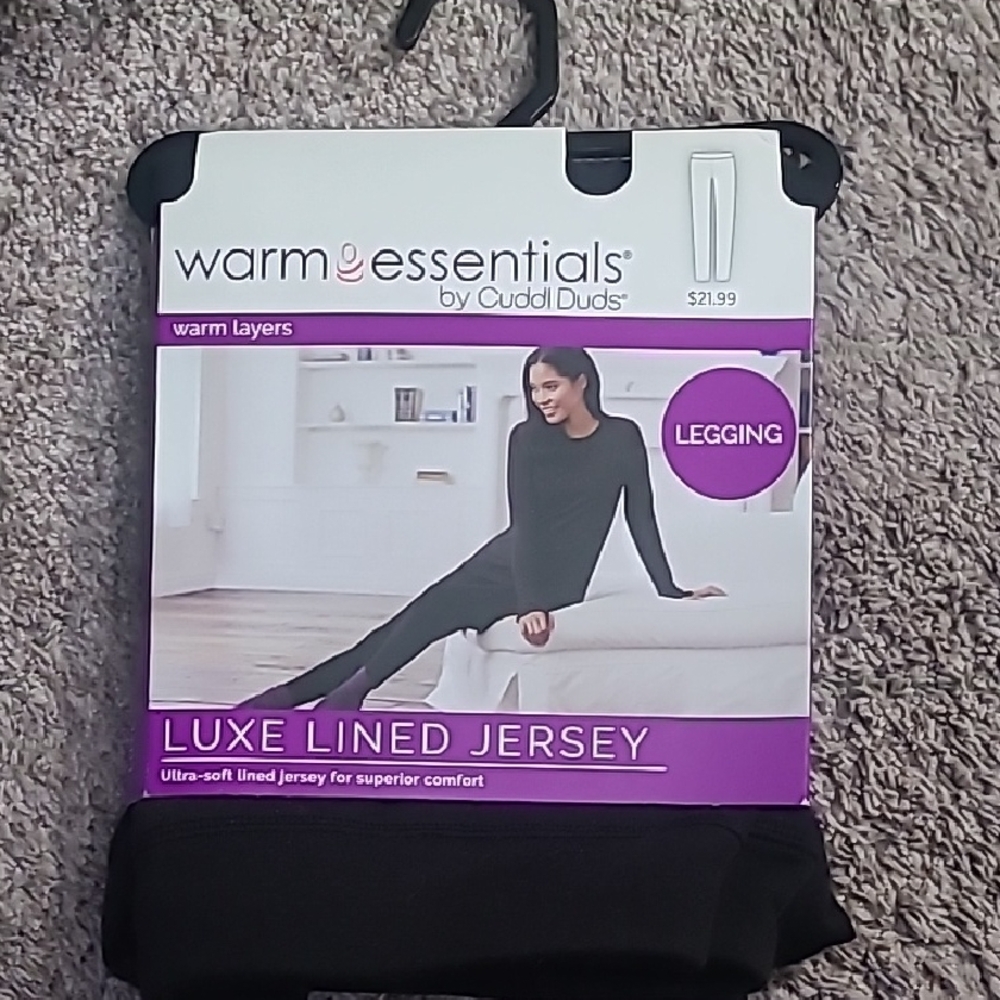 Cuddl Duds Black Luxe Lined Jersey Legging